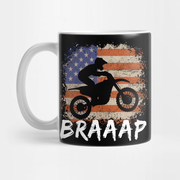 Funny America Motocross Braaap by Funky Prints Merch